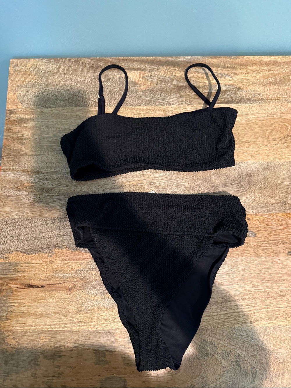Show Me Your MuMu Black Textured Bikini Set